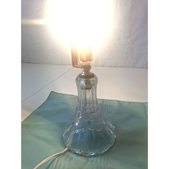 1940s-50s Frosted Glass Floral Lamp Dogwood Flower Base Art Deco Revival - Picture 8 of 13